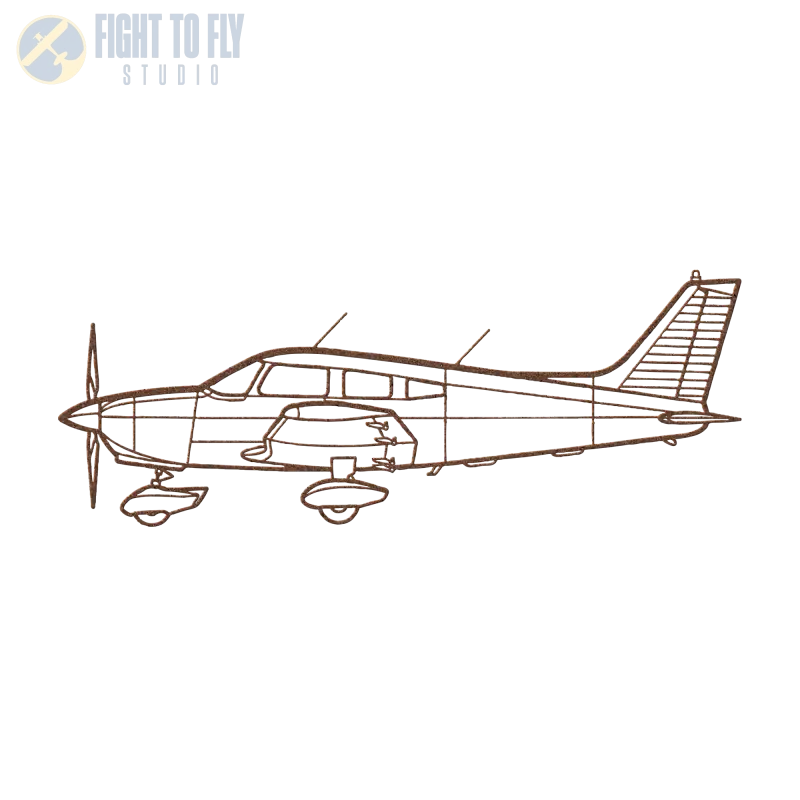 PA 28 Warrior Die Cut Metal Wall Art - Sign - Pilot gifts - WWII warbird t-shirt