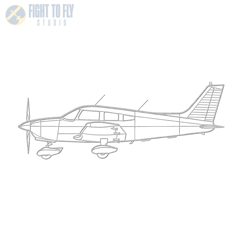 PA 28 Warrior Die Cut Metal Wall Art - Sign - Pilot gifts - WWII warbird t-shirt