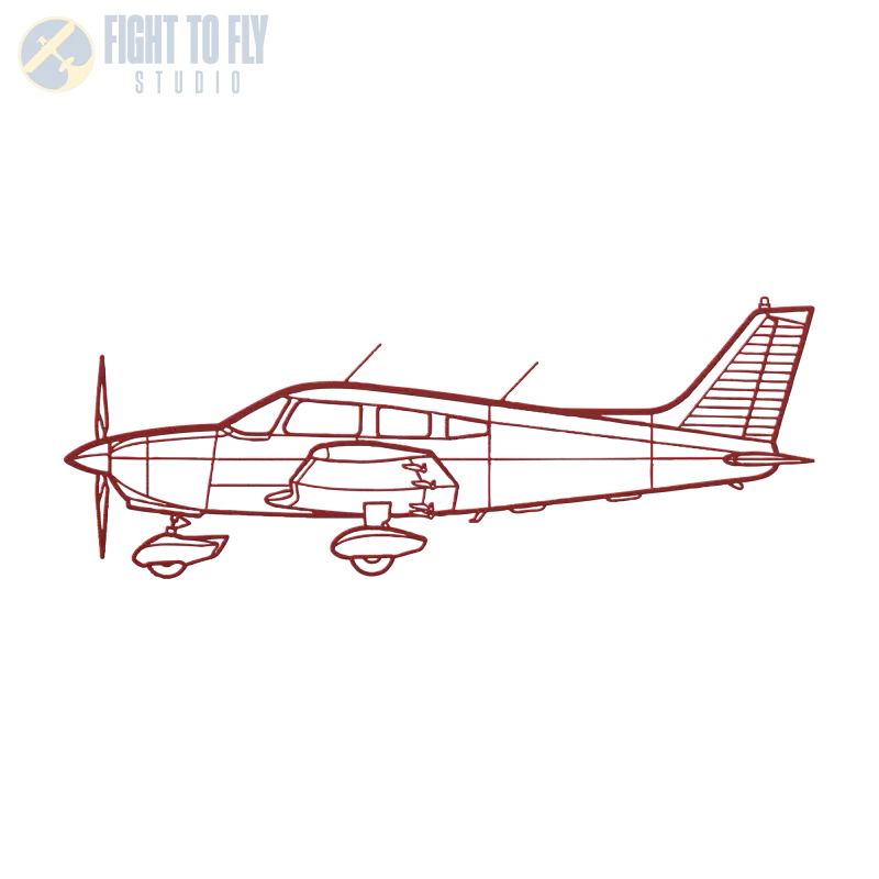 PA 28 Warrior Die Cut Metal Wall Art - Sign - Pilot gifts - WWII warbird t-shirt