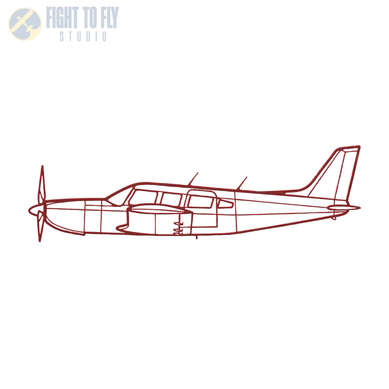 PA 32R-301 Die Cut Metal Wall Art - Sign - Pilot gifts - WWII warbird t-shirt