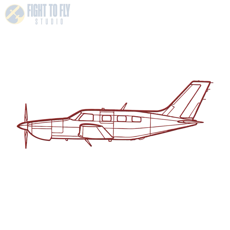 PA 46-350 Die Cut Metal Wall Art - Sign - Pilot gifts - WWII warbird t-shirt
