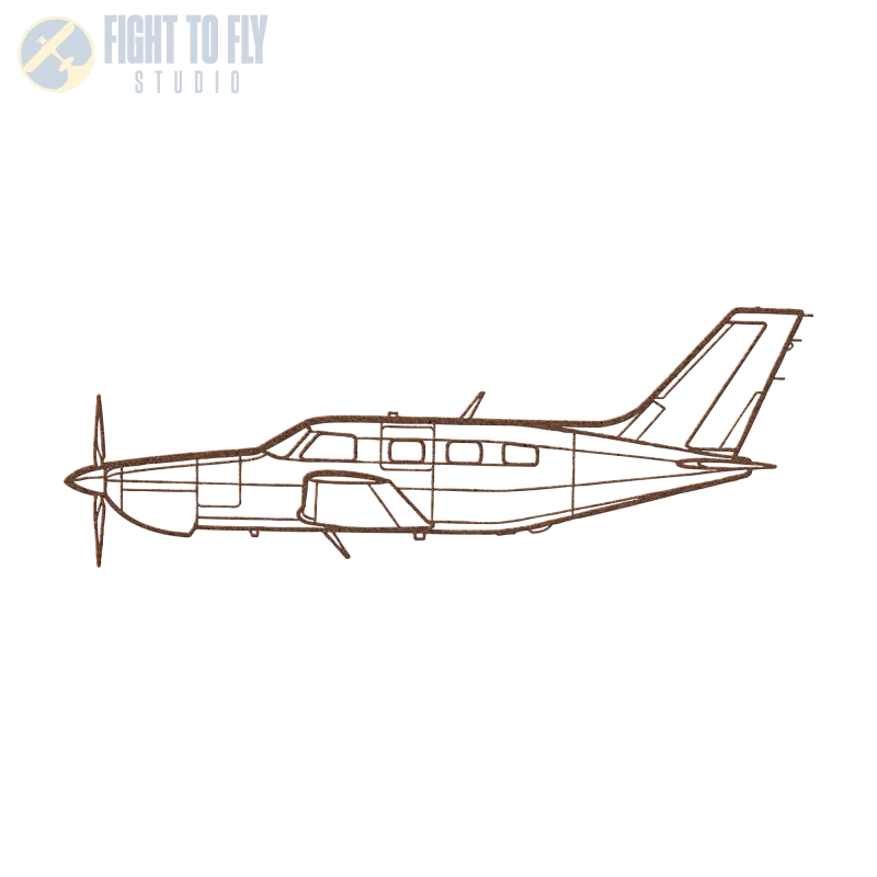 PA 46-350 Die Cut Metal Wall Art - Sign - Pilot gifts - WWII warbird t-shirt