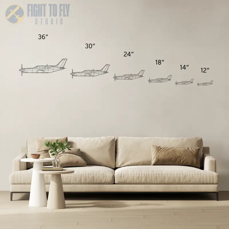 PA 46 Die Cut Metal Wall Art - Sign - Pilot gifts - WWII warbird t-shirt