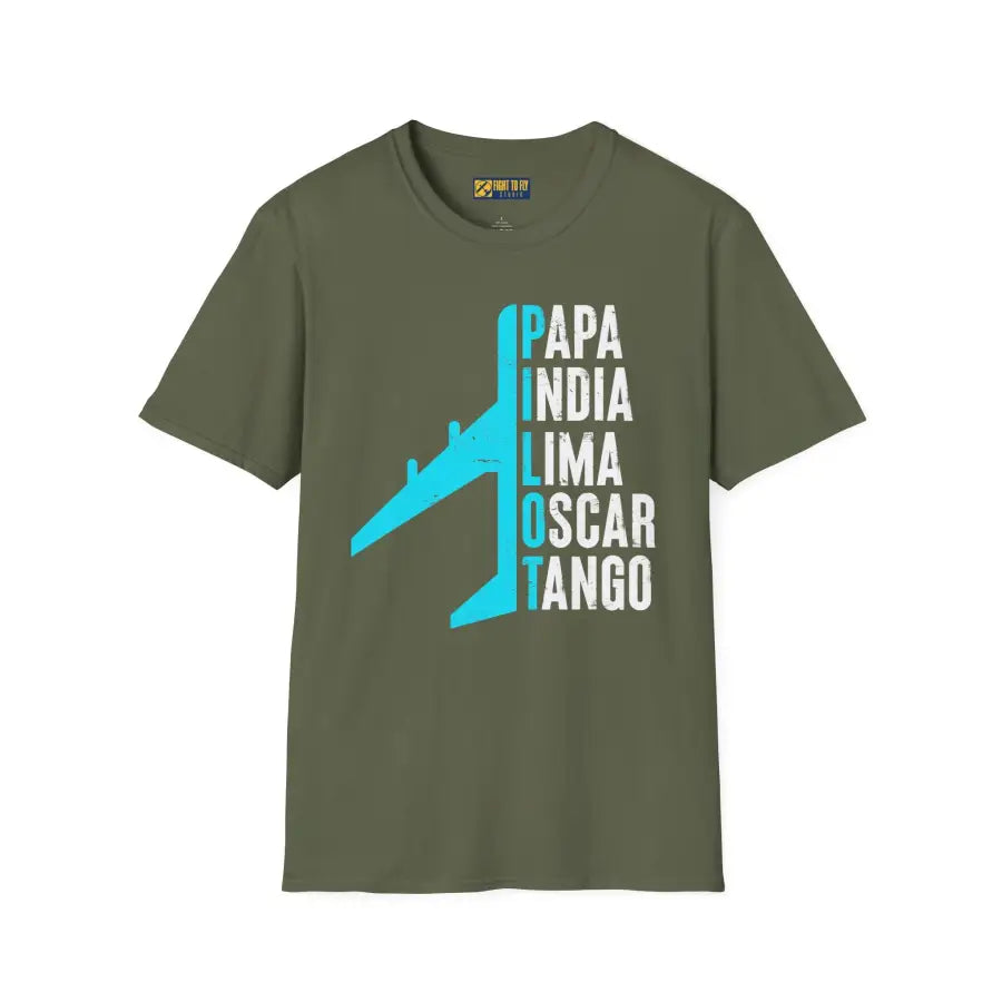 Papa India Lima Oscar Tango - PILOT - T-Shirt - Pilot gifts - WWII warbird t-shirt