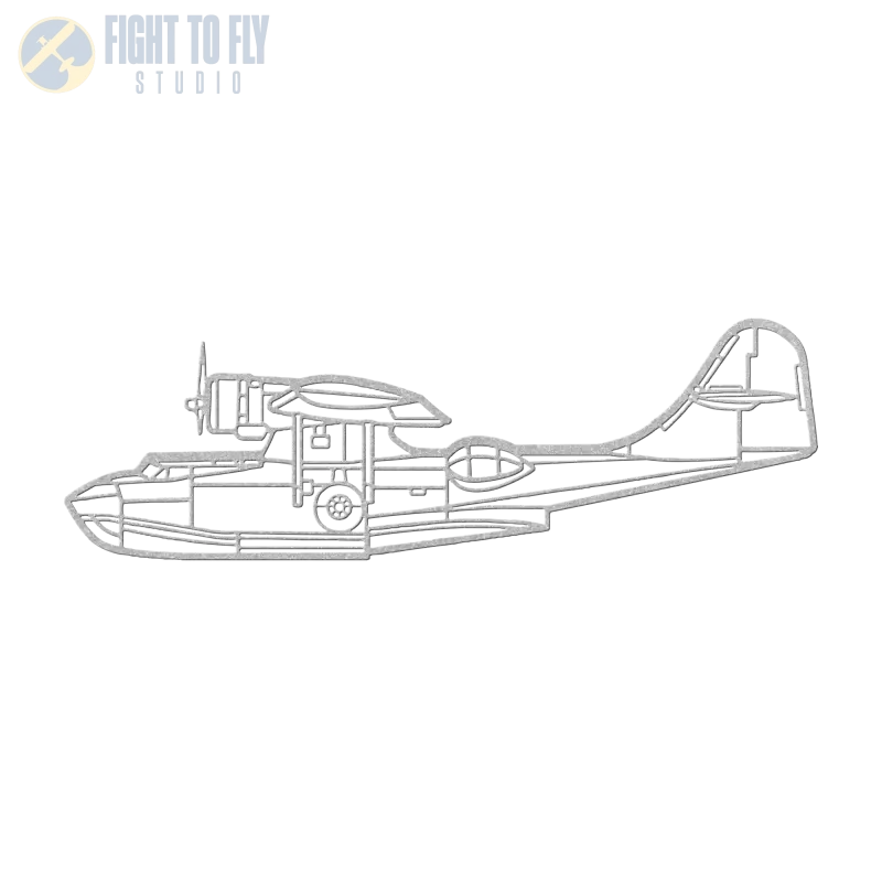 PBY-5 Die Cut Metal Wall Art - Sign - Pilot gifts - WWII warbird t-shirt