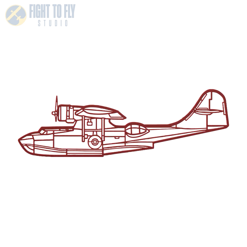 PBY-5 Die Cut Metal Wall Art - Sign - Pilot gifts - WWII warbird t-shirt