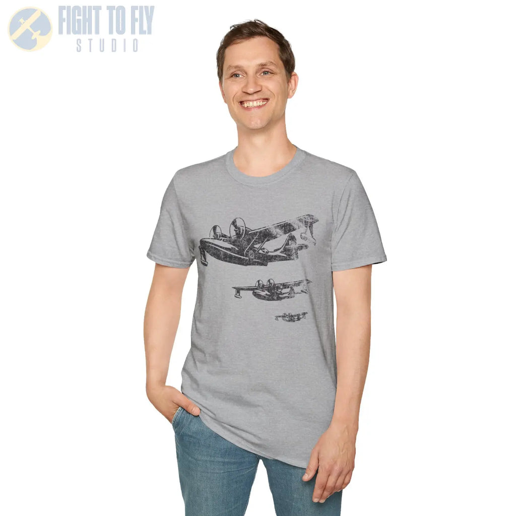 PBY Catalina “Triple Formation” WWII T-Shirt - Pilot gifts - warbird t-shirt