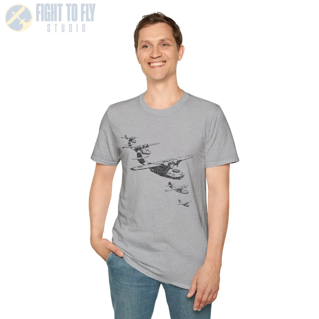 PBY Catalina “Wings Over Water” WWII Formation T-Shirt - Pilot gifts - warbird t-shirt