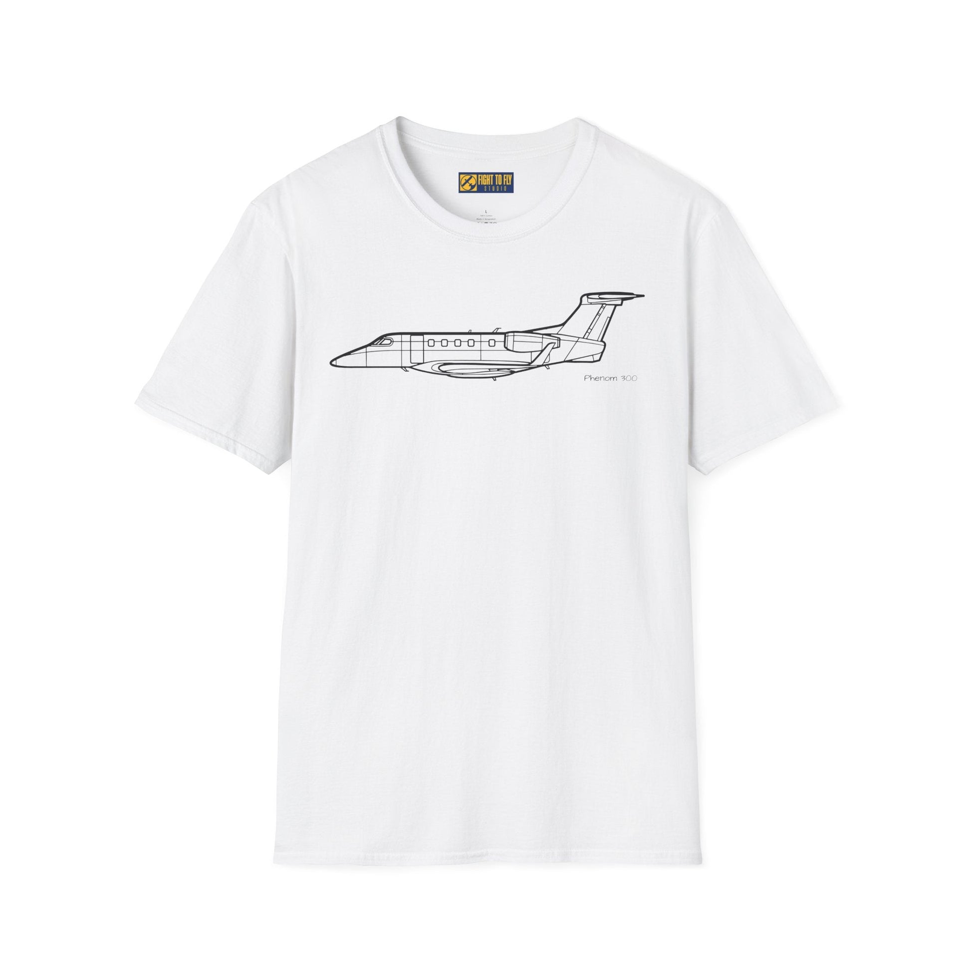 Phenom 300 T-Shirt – Private Jet Side Profile Aviation Tee - Pilot gifts - WWII warbird t-shirt