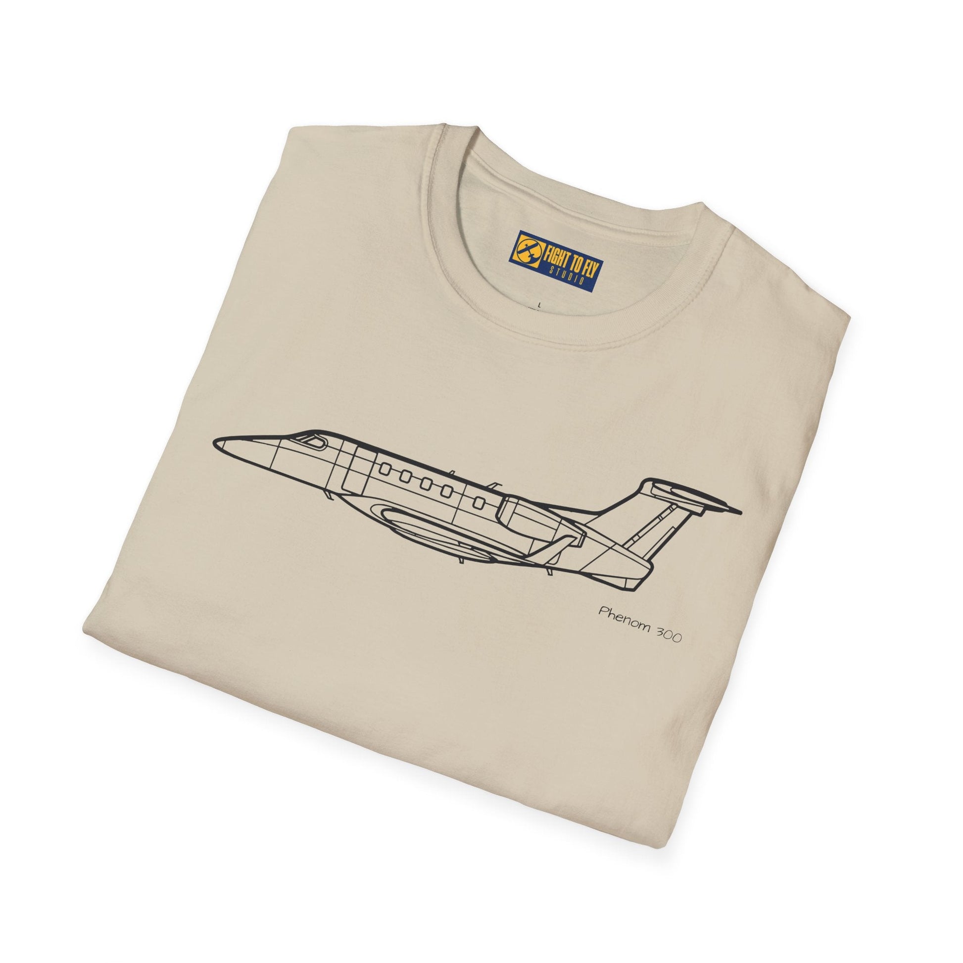 Phenom 300 T-Shirt – Private Jet Side Profile Aviation Tee - Pilot gifts - WWII warbird t-shirt