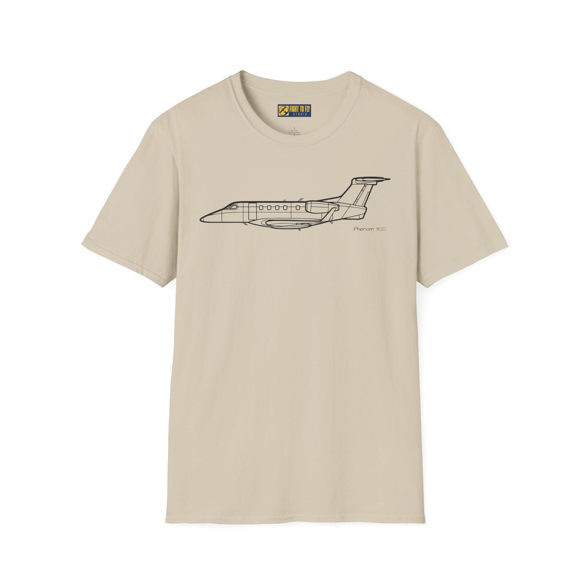 Phenom 300 T-Shirt – Private Jet Side Profile Aviation Tee - Pilot gifts - WWII warbird t-shirt