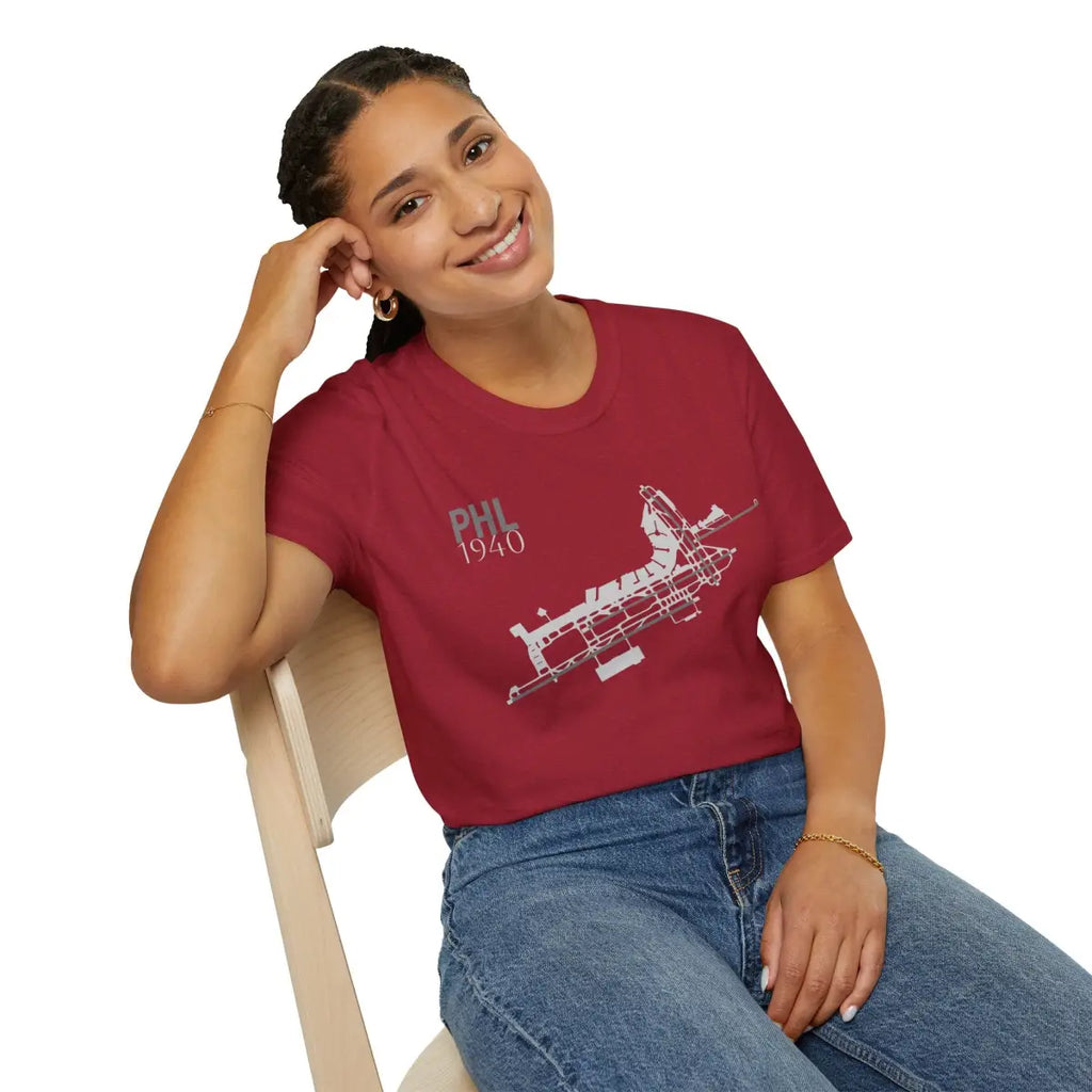 PHL Philadelphia International - 1940 - Tee - T-Shirt - Gifts for pilots - Aviation apparel