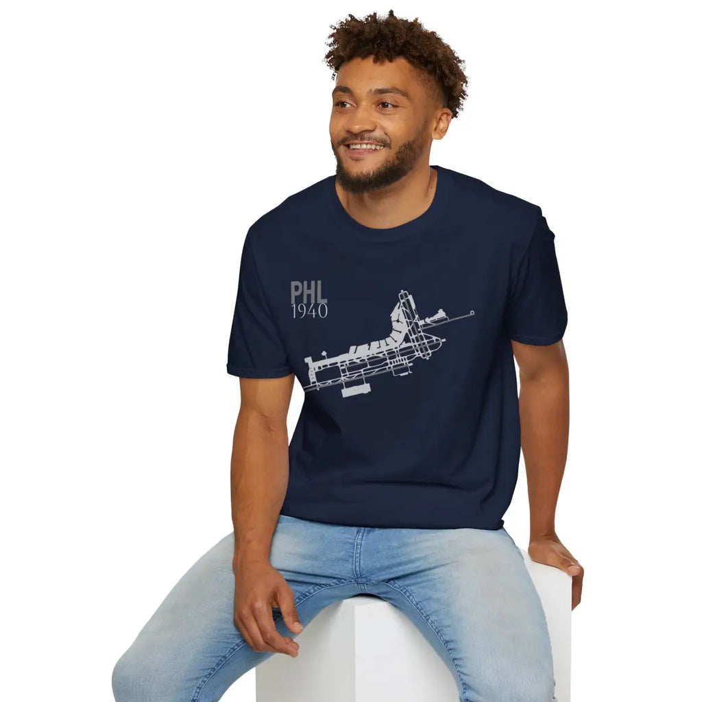 PHL Philadelphia International - 1940 - Tee - T-Shirt - Gifts for pilots - Aviation apparel
