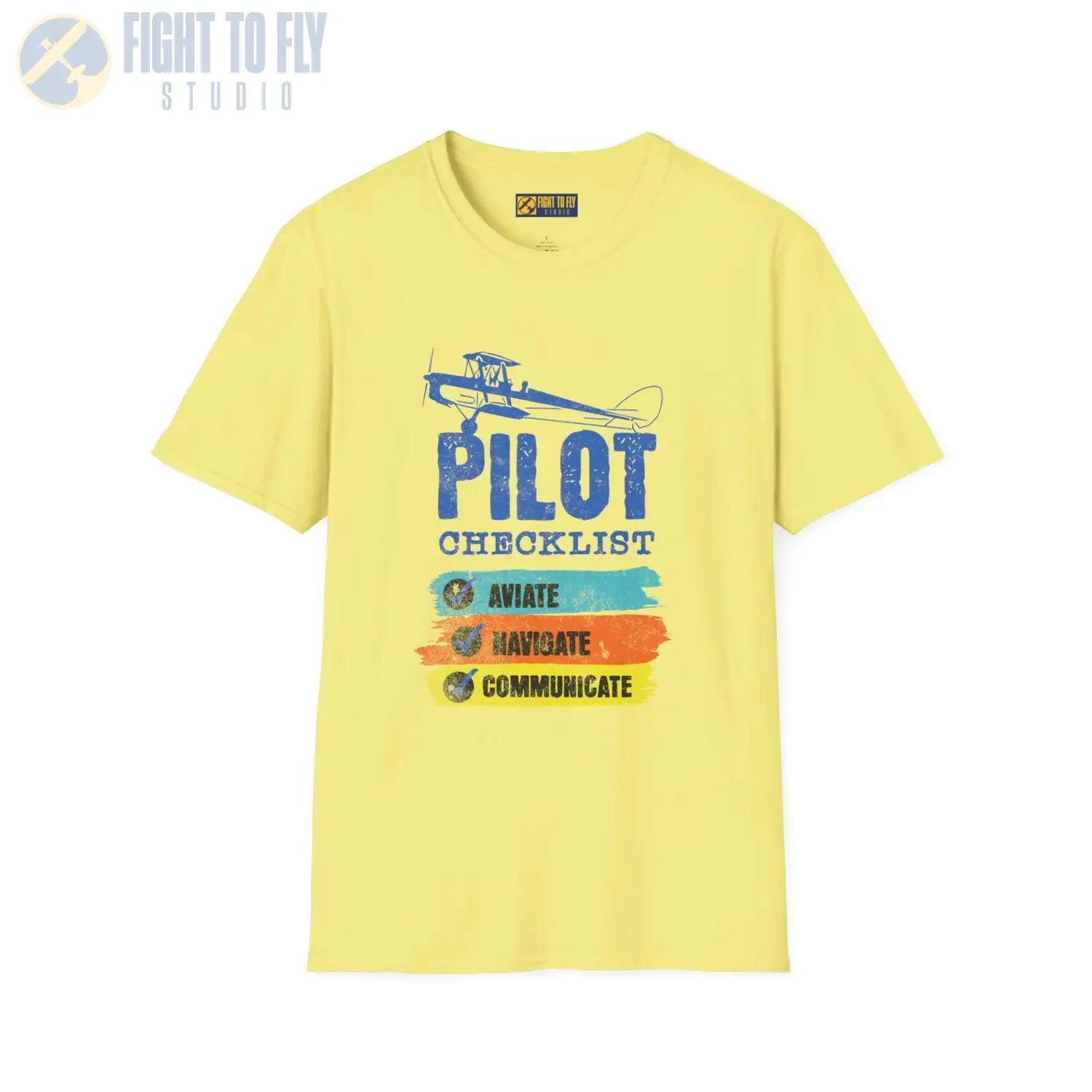 Pilot Checklist - Aviate Navigate Communicate - Tee - T-Shirt - gifts - WWII warbird t-shirt