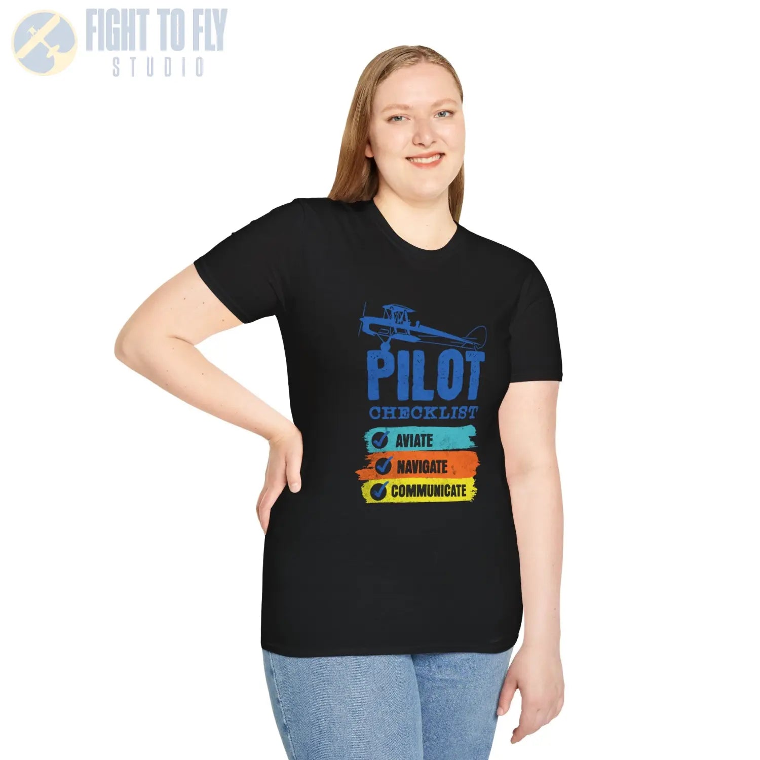 Pilot Checklist - Aviate Navigate Communicate - Tee - T-Shirt - gifts - WWII warbird t-shirt
