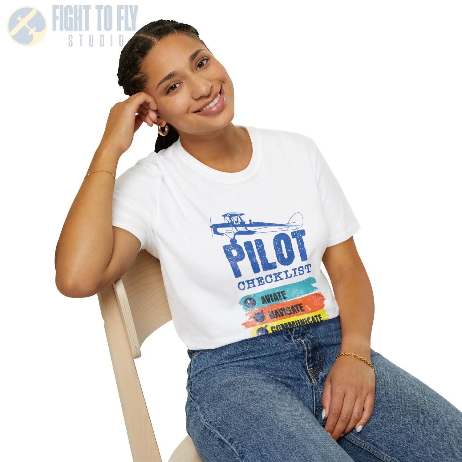 Pilot Checklist - Aviate Navigate Communicate - Tee - T-Shirt - gifts - WWII warbird t-shirt