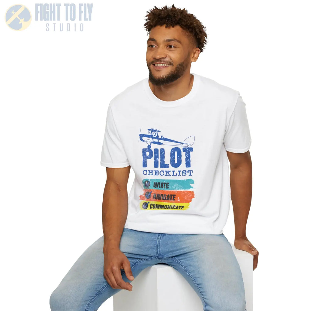 Pilot Checklist - Aviate Navigate Communicate - Tee - T-Shirt - gifts - WWII warbird t-shirt