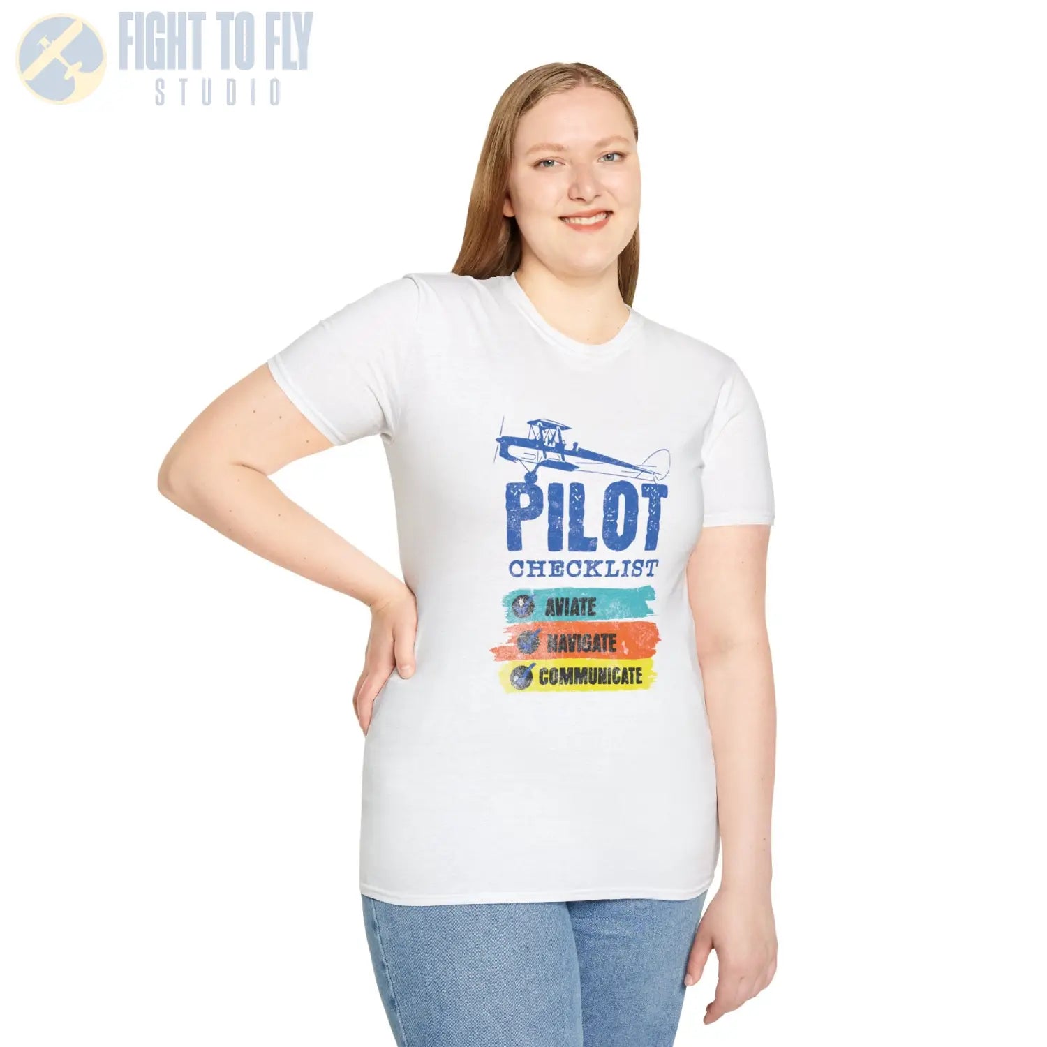 Pilot Checklist - Aviate Navigate Communicate - Tee - T-Shirt - gifts - WWII warbird t-shirt