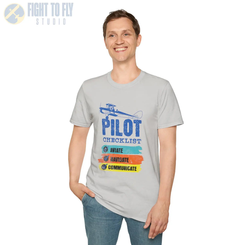 Pilot Checklist - Aviate Navigate Communicate - Tee - T-Shirt - gifts - WWII warbird t-shirt