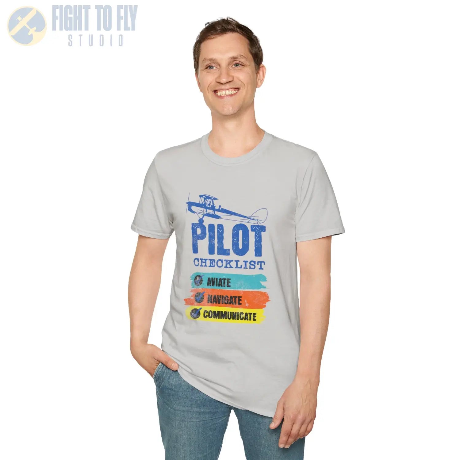 Pilot Checklist - Aviate Navigate Communicate - Tee - T-Shirt - gifts - WWII warbird t-shirt