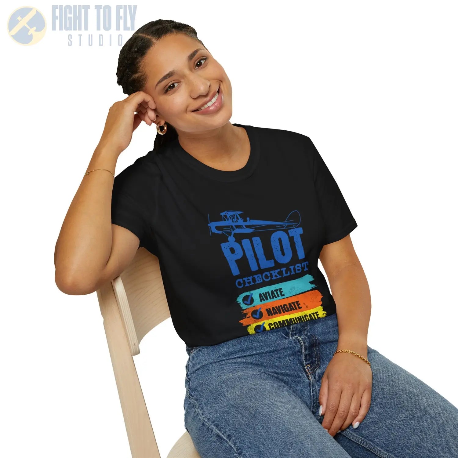 Pilot Checklist - Aviate Navigate Communicate - Tee - T-Shirt - gifts - WWII warbird t-shirt