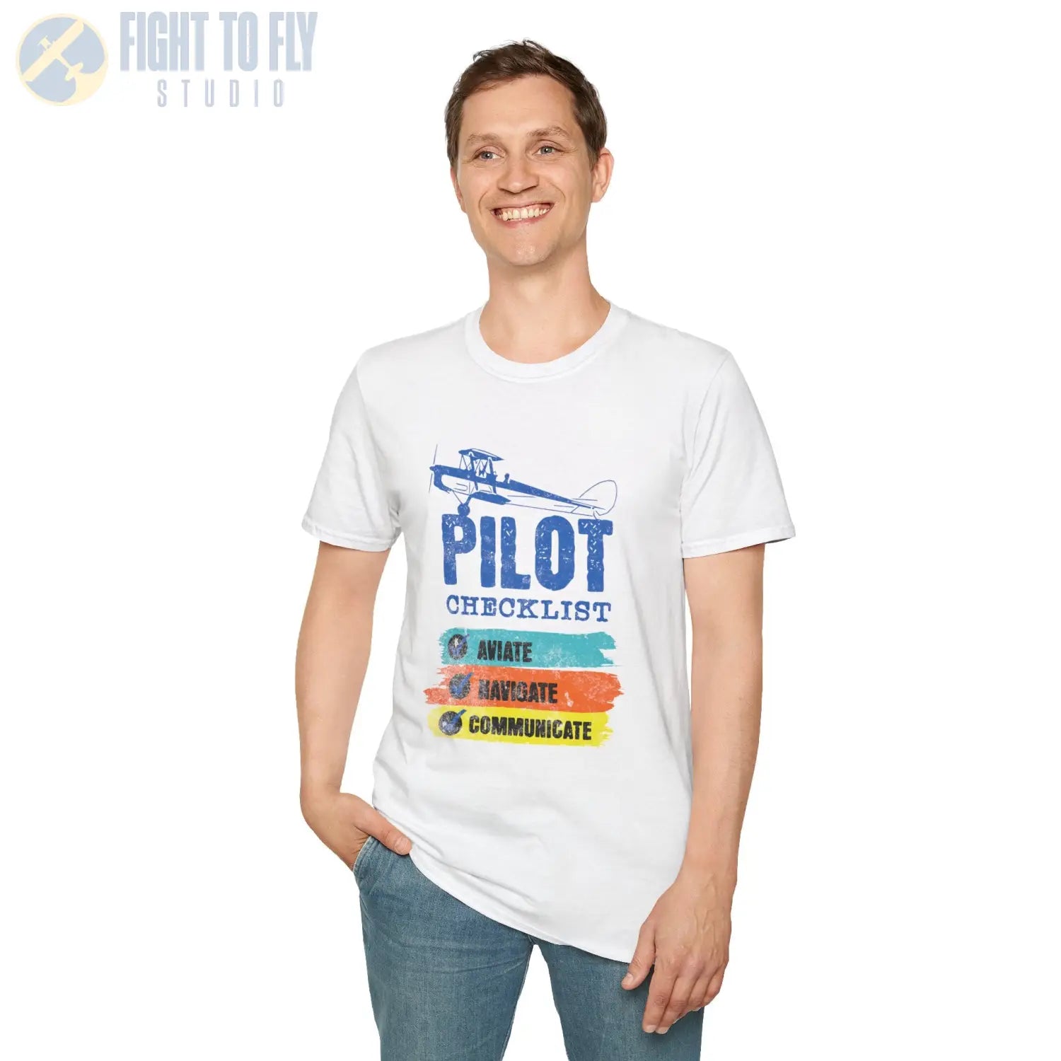 Pilot Checklist - Aviate Navigate Communicate - Tee - T-Shirt - gifts - WWII warbird t-shirt