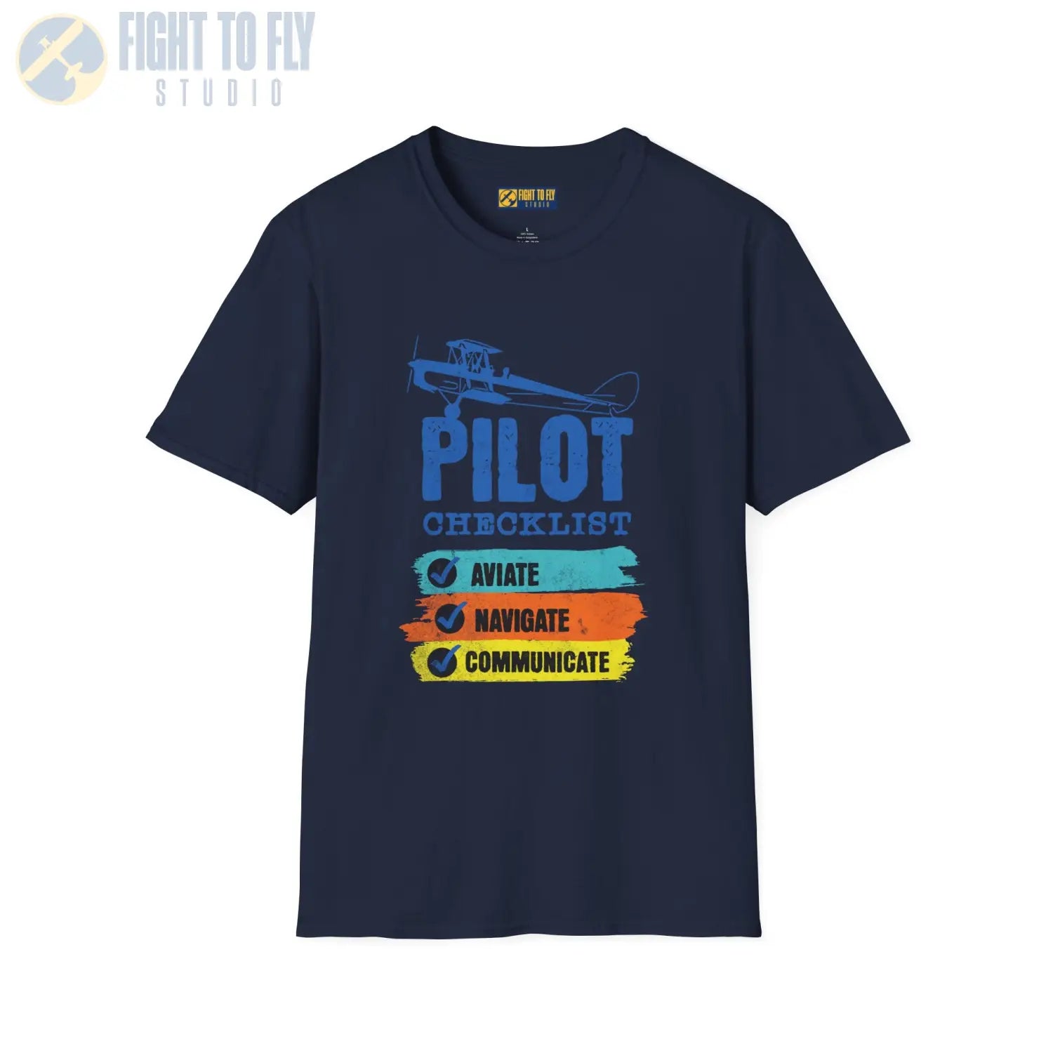 Pilot Checklist - Aviate Navigate Communicate - Tee - T-Shirt - gifts - WWII warbird t-shirt