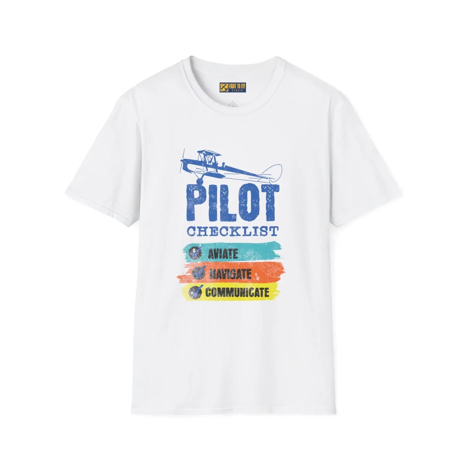 Pilot Checklist - Aviate Navigate Communicate - Tee - T-Shirt - gifts - WWII warbird t-shirt