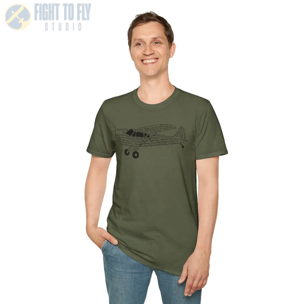 Piper Cub NATO Phonetic Alphabet Premium T-Shirt - Pilot gifts - WWII warbird t-shirt