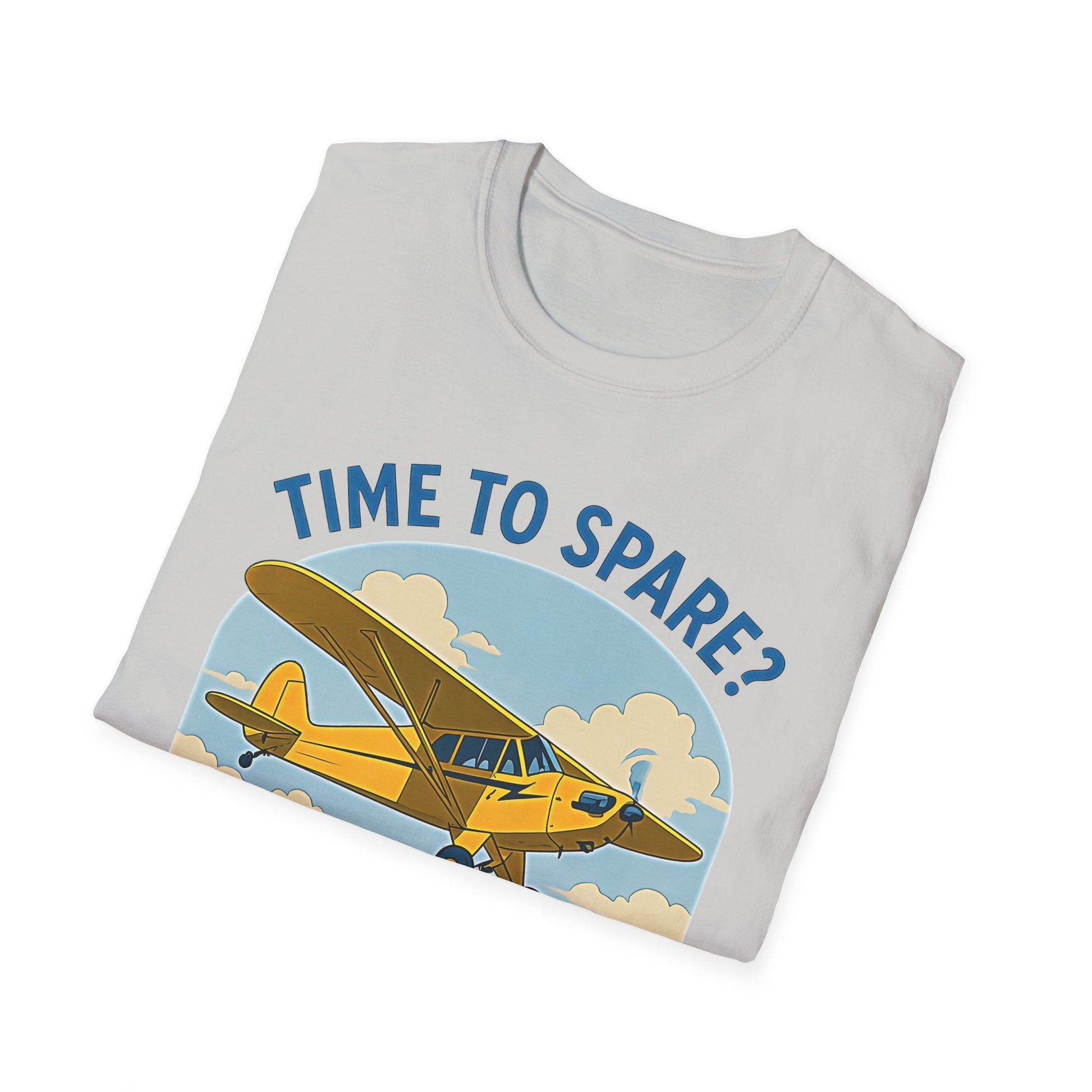 Piper Cub Premium T-Shirt – “Time to Spare? Go by Air” Vintage Bush Plane Tee - Pilot gifts - WWII warbird t-shirt