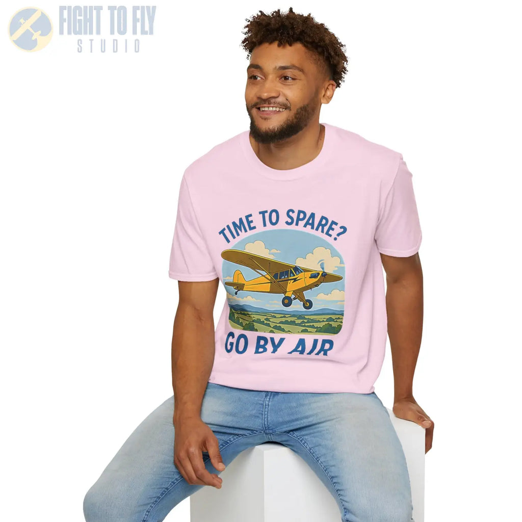 Time to Spare? Go by Air - Piper Cub - T-Shirt - Pilot gifts - WWII warbird t-shirt