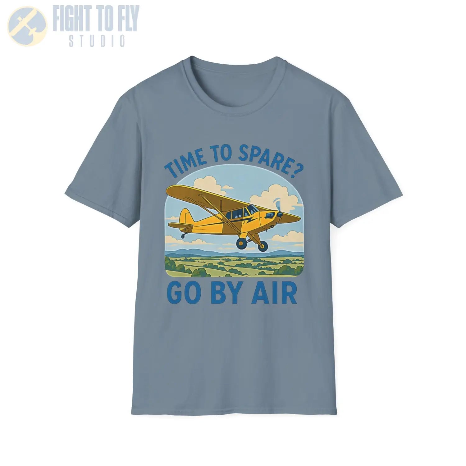 Time to Spare? Go by Air - Piper Cub - T-Shirt - Pilot gifts - WWII warbird t-shirt