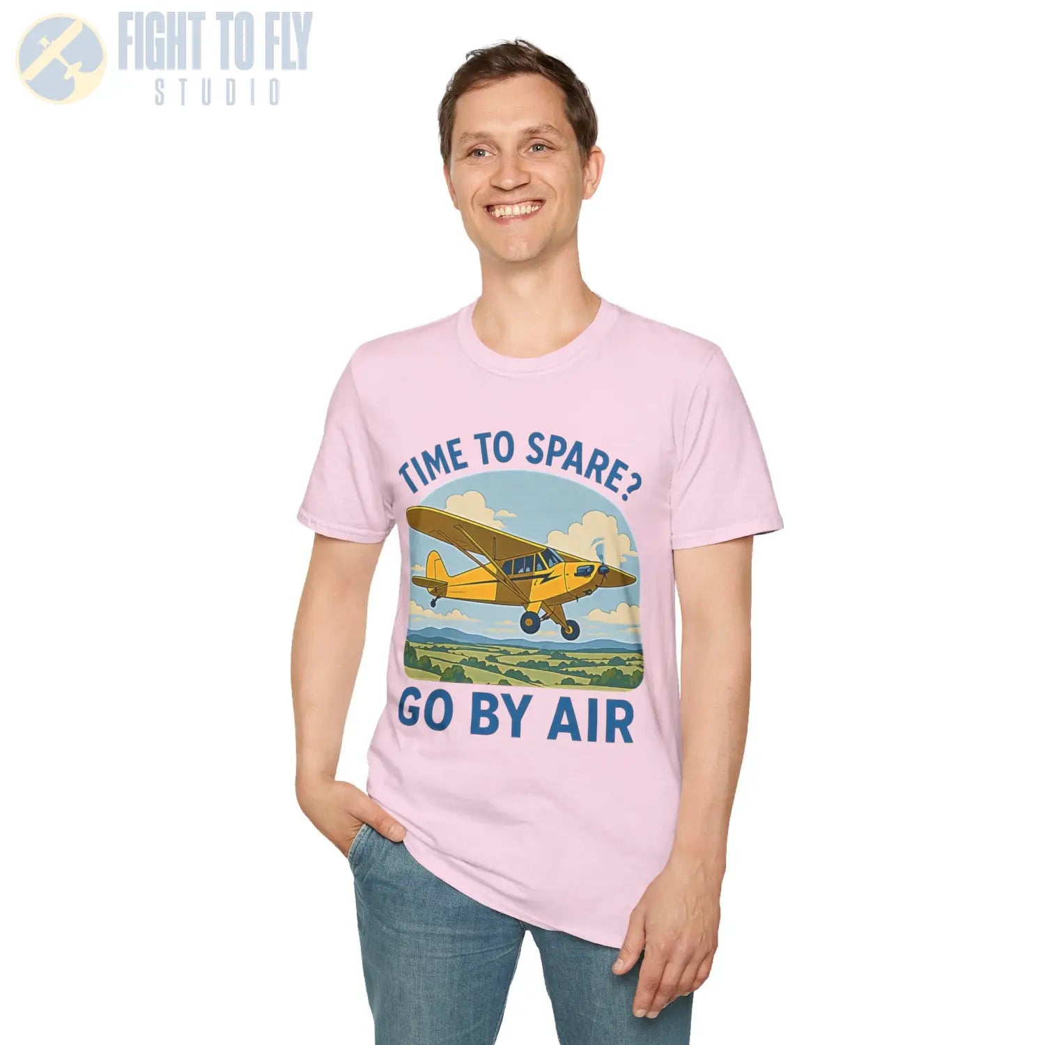 Time to Spare? Go by Air - Piper Cub - T-Shirt - Pilot gifts - WWII warbird t-shirt