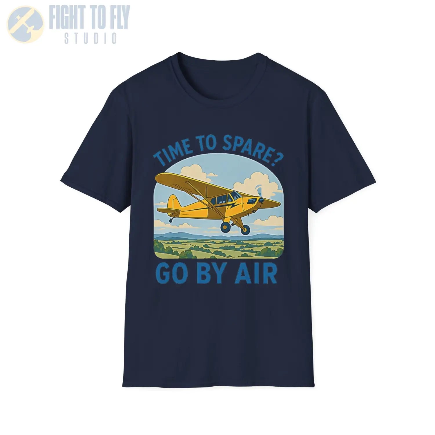 Time to Spare? Go by Air Piper Cub T Shirt Pilot gifts WWII warbird t shirt