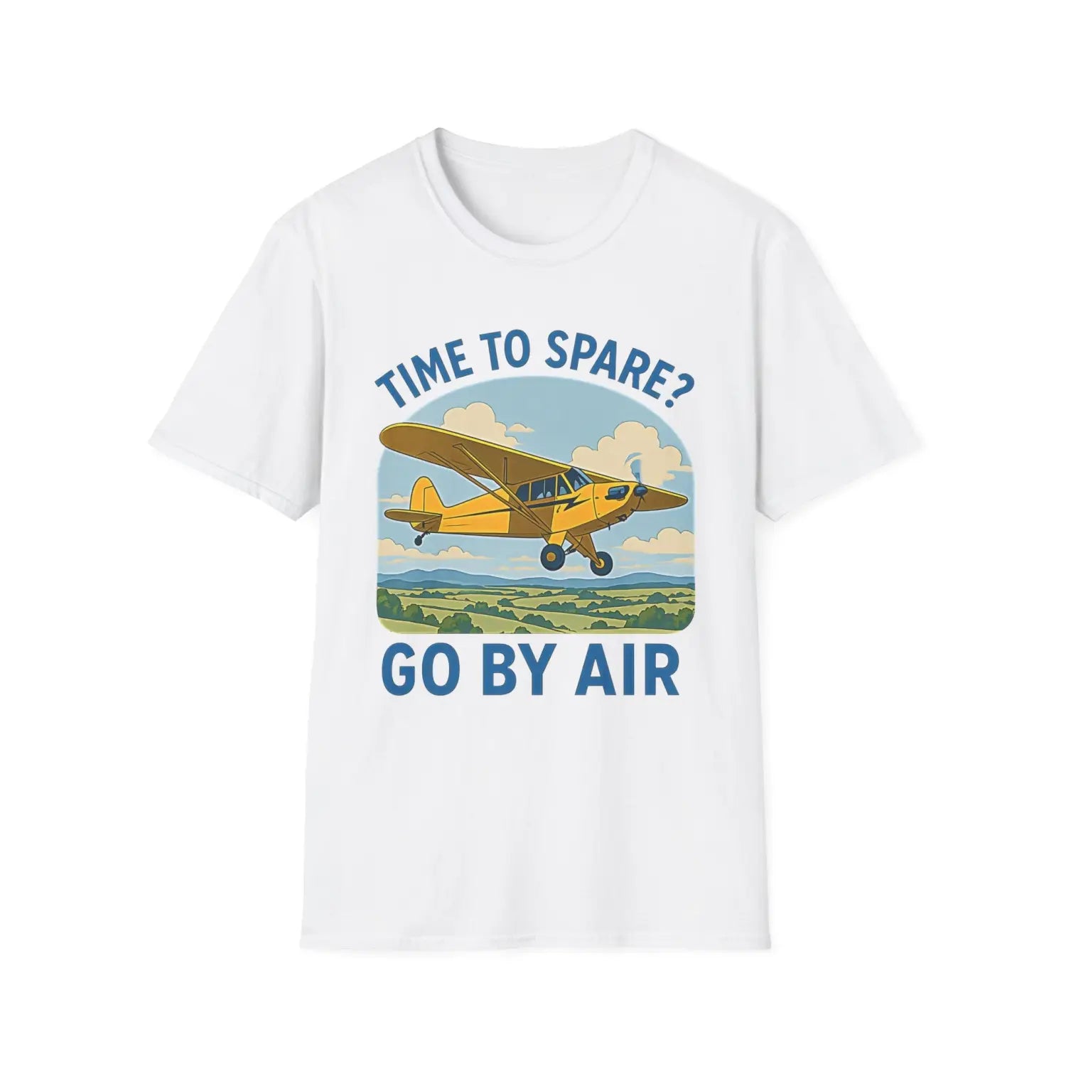 Time to Spare? Go by Air - Piper Cub - T-Shirt - Pilot gifts - WWII warbird t-shirt