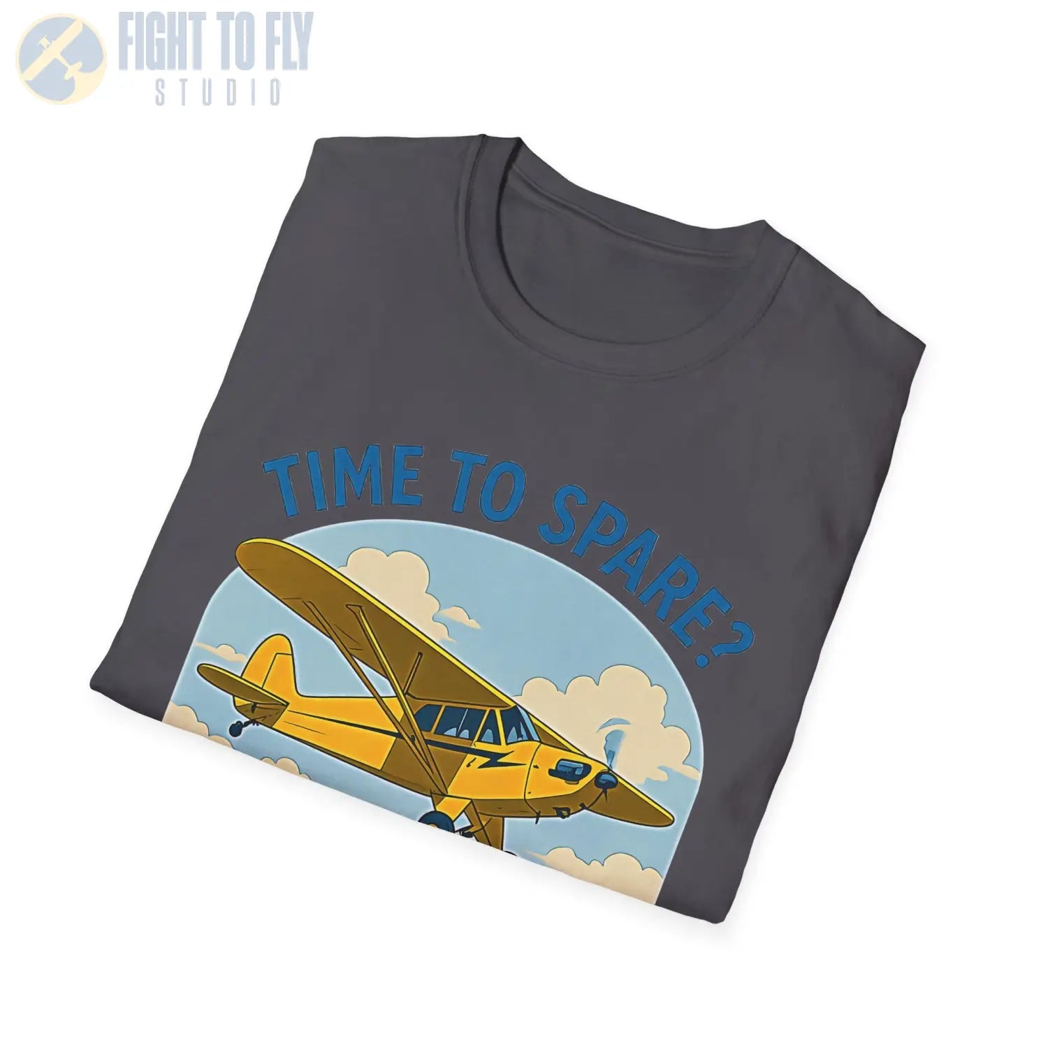 Time to Spare? Go by Air - Piper Cub - T-Shirt - Pilot gifts - WWII warbird t-shirt