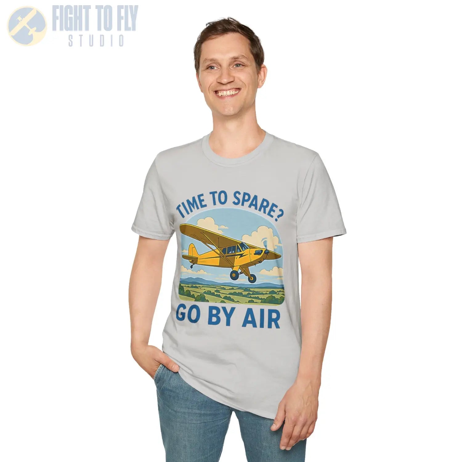 Time to Spare? Go by Air Piper Cub T Shirt Pilot gifts WWII warbird t shirt