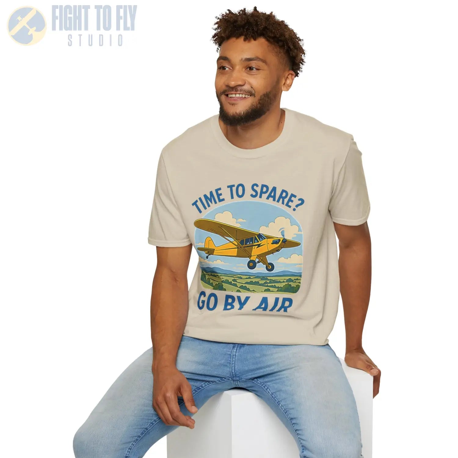 Time to Spare? Go by Air Piper Cub T Shirt Pilot gifts WWII warbird t shirt