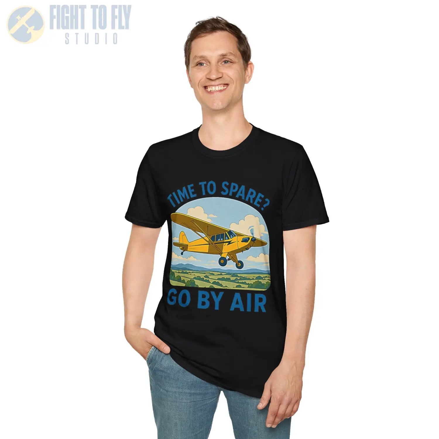 Time to Spare? Go by Air Piper Cub T Shirt Pilot gifts WWII warbird t shirt