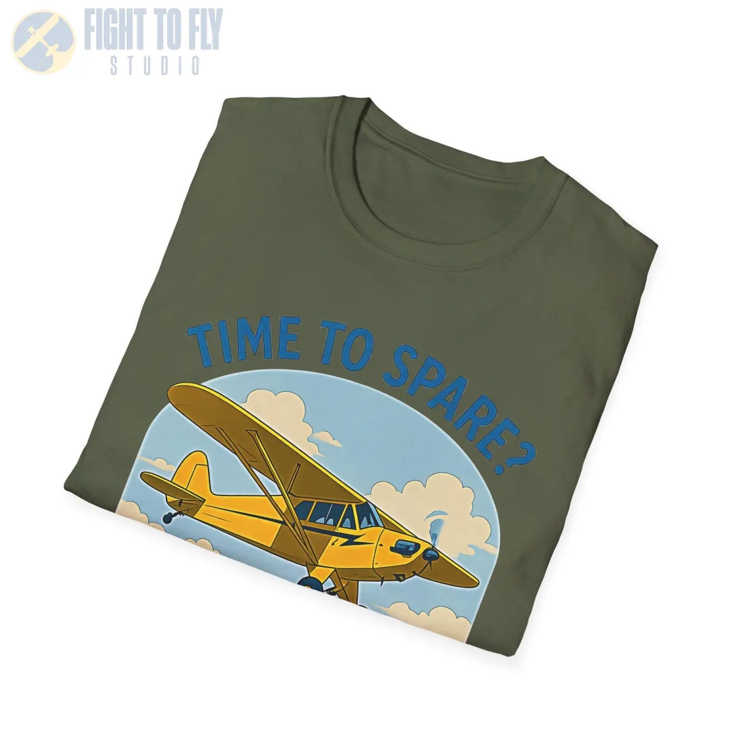 Time to Spare? Go by Air - Piper Cub - T-Shirt - Pilot gifts - WWII warbird t-shirt
