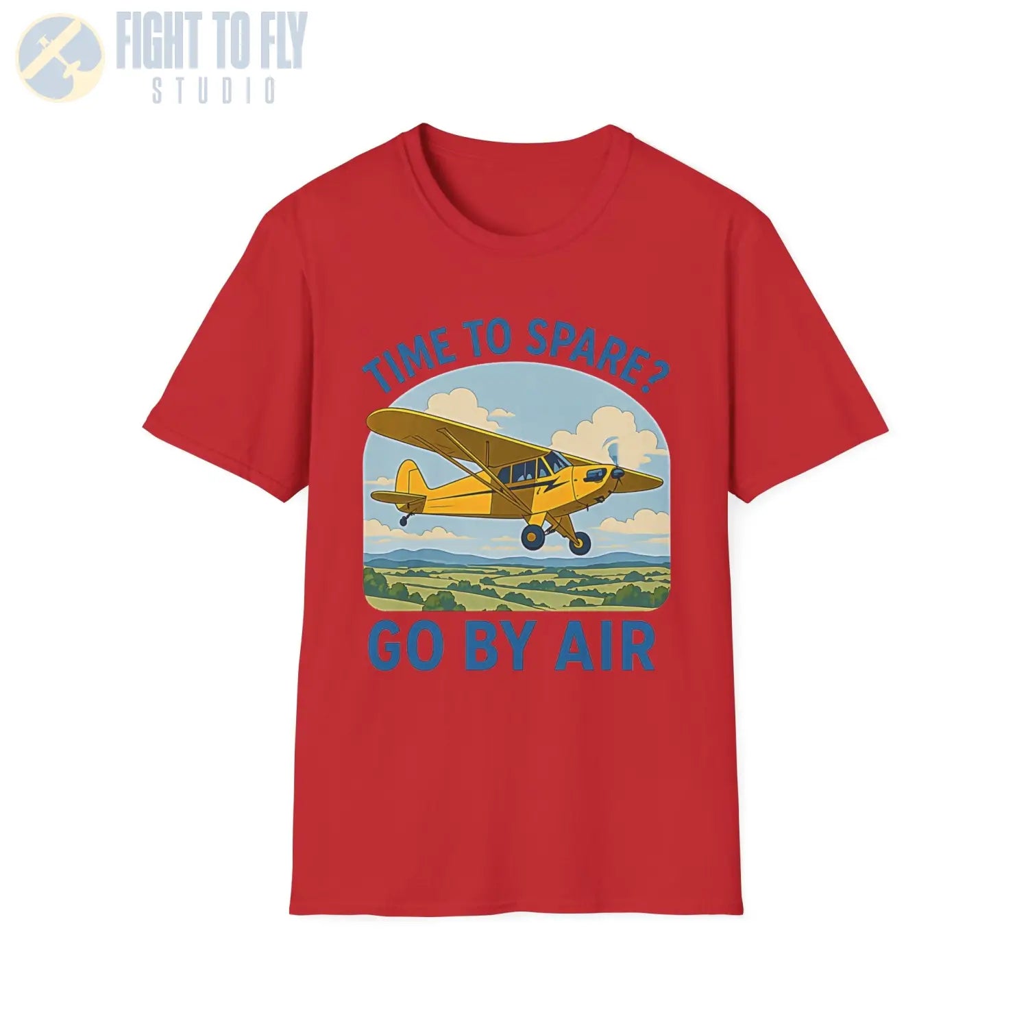 Time to Spare? Go by Air - Piper Cub - T-Shirt - Pilot gifts - WWII warbird t-shirt