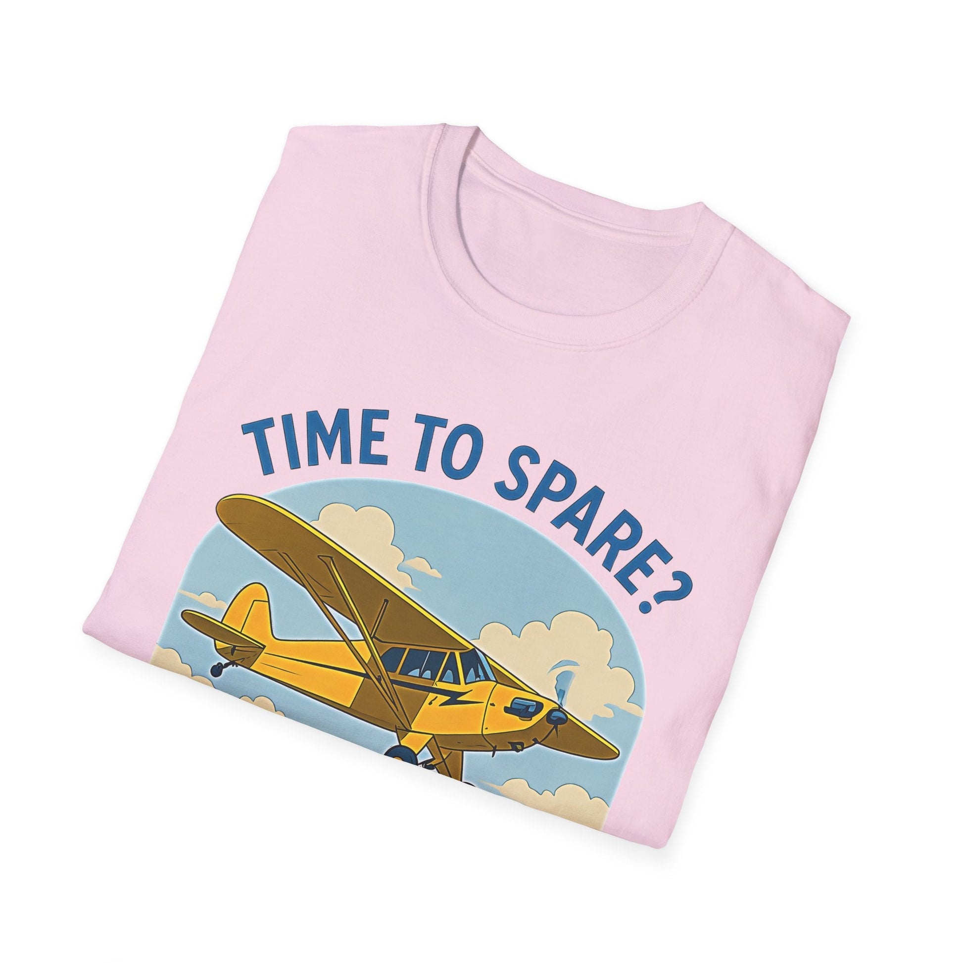 Piper Cub Premium T-Shirt – “Time to Spare? Go by Air” Vintage Bush Plane Tee - Pilot gifts - WWII warbird t-shirt