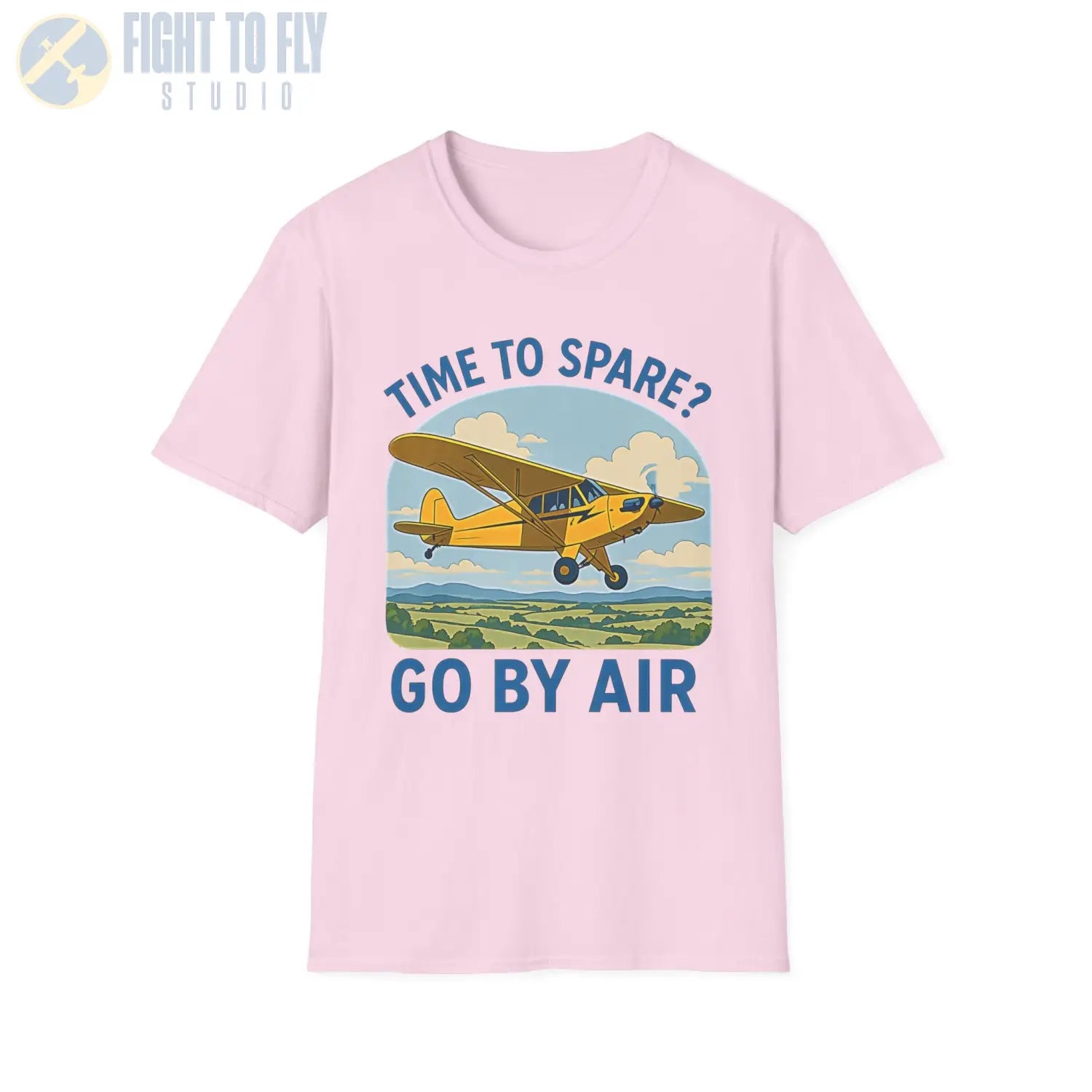 Time to Spare? Go by Air - Piper Cub - T-Shirt - Pilot gifts - WWII warbird t-shirt
