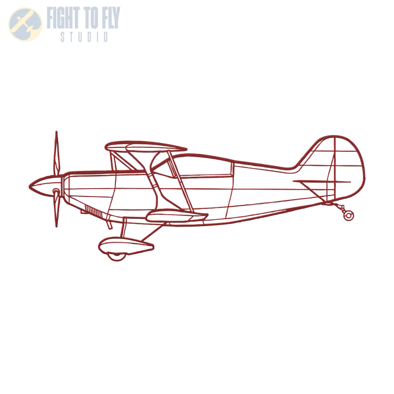 Pitts S-2B Die Cut Metal Wall Art - Sign - Pilot gifts - WWII warbird t-shirt