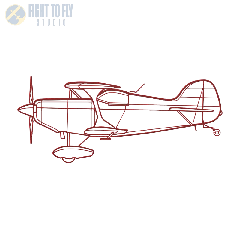 Pitts S1 Die Cut Metal Wall Art - Sign - Pilot gifts - WWII warbird t-shirt