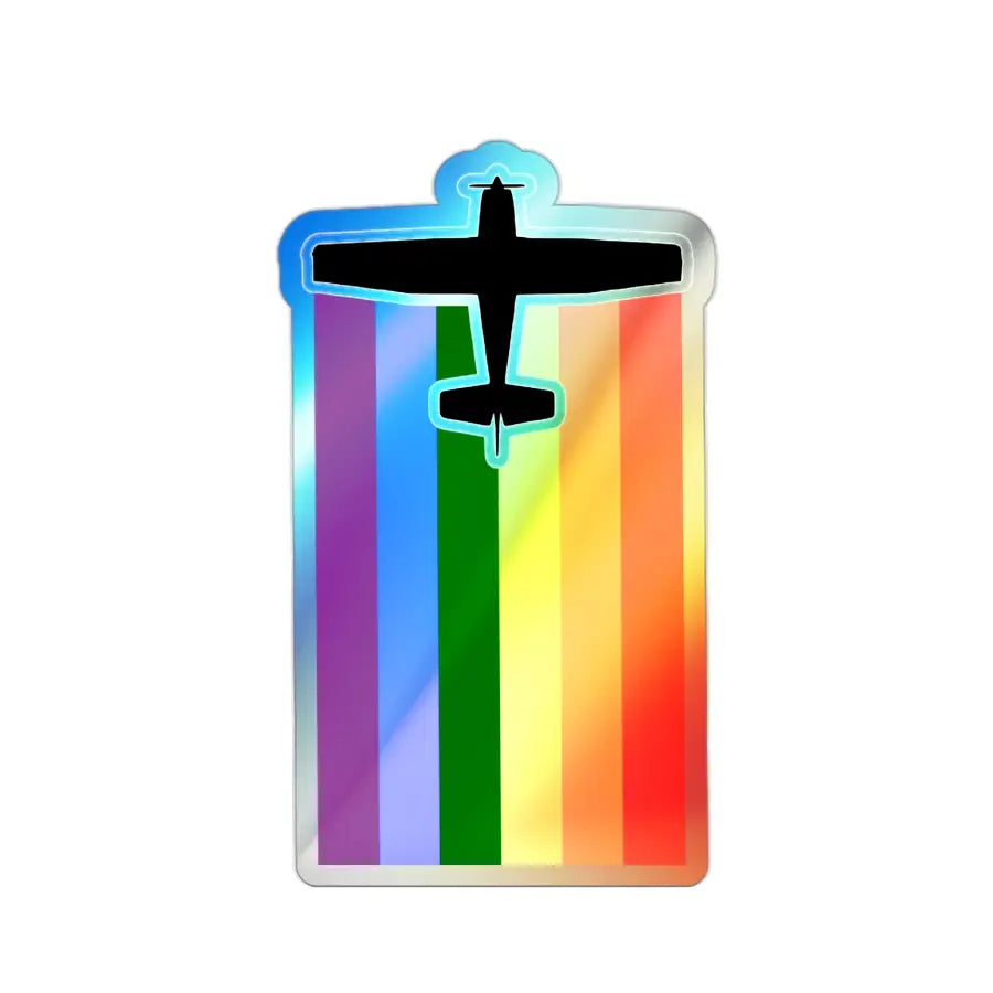 Pride Takes Flight Holographic Die-Cut Stickers - Paper products - Gifts for pilots - Aviation apparel
