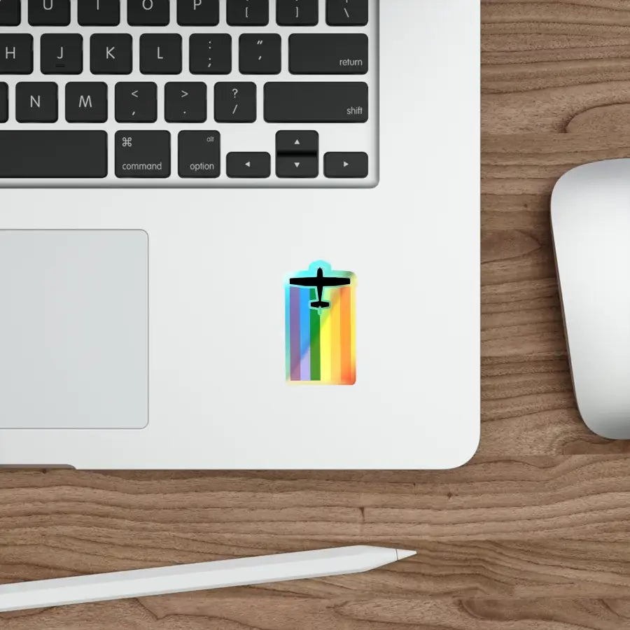 Pride Takes Flight Holographic Die-Cut Stickers - Paper products - Gifts for pilots - Aviation apparel