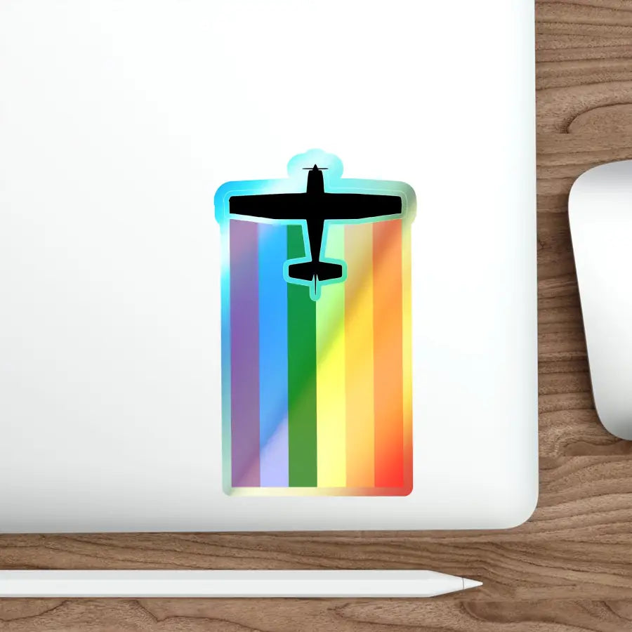 Pride Takes Flight Holographic Die-Cut Stickers - Paper products - Gifts for pilots - Aviation apparel