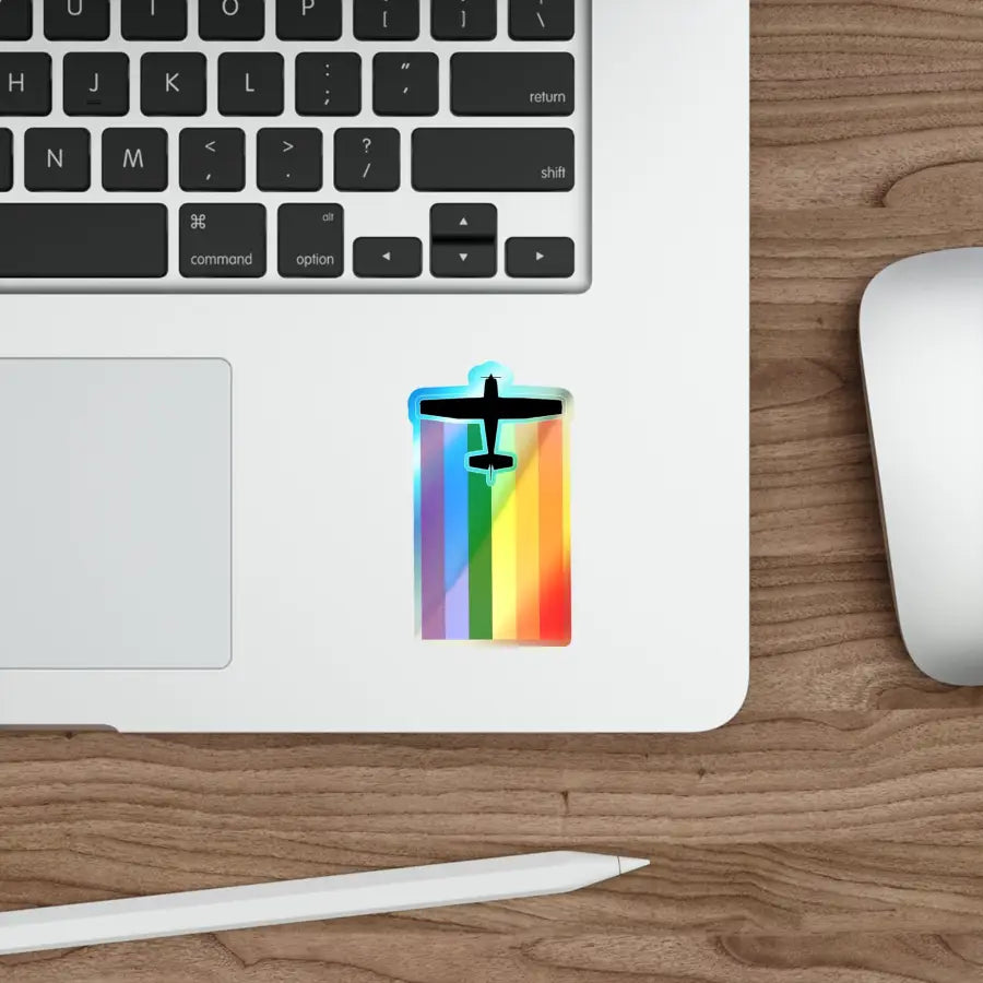 Pride Takes Flight Holographic Die-Cut Stickers - Paper products - Gifts for pilots - Aviation apparel