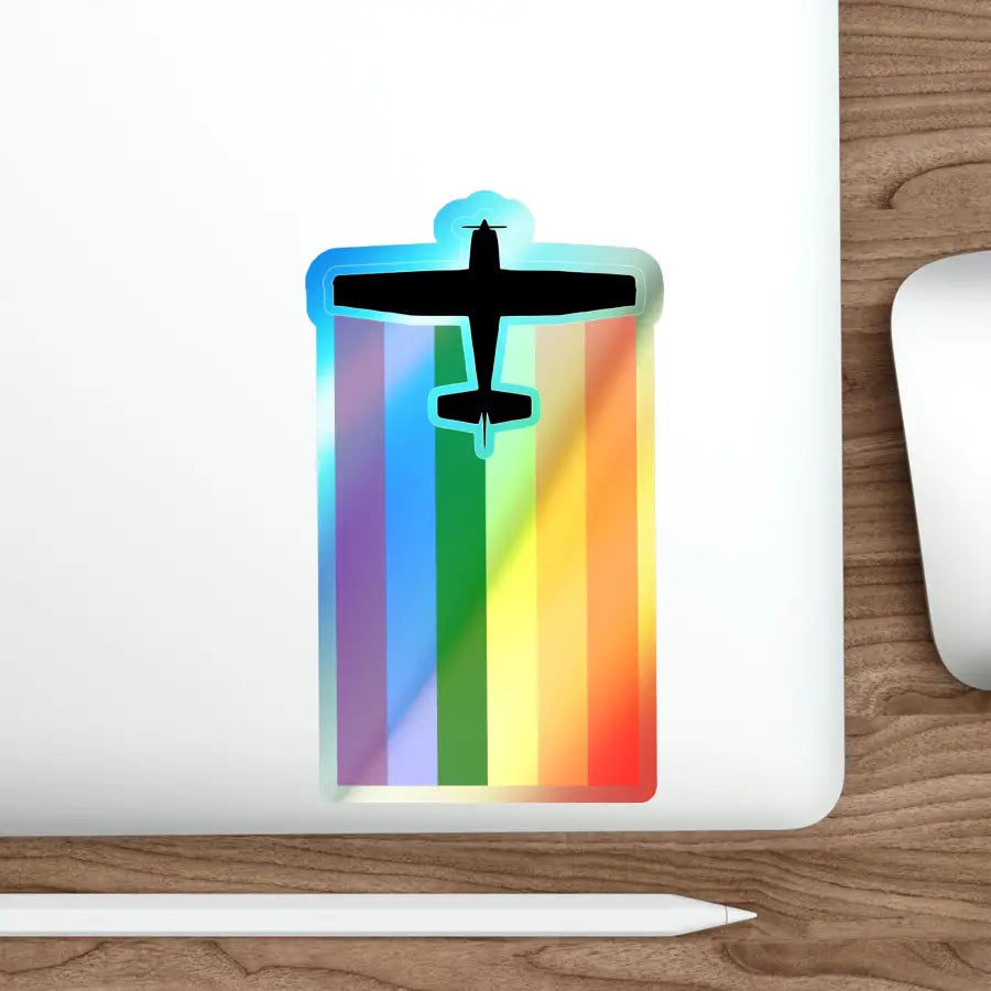 Pride Takes Flight Holographic Die-Cut Stickers - Paper products - Gifts for pilots - Aviation apparel